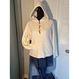 J.CREW Toggle Button Sherpa Lined Hoodie w Kangaroo Pouch